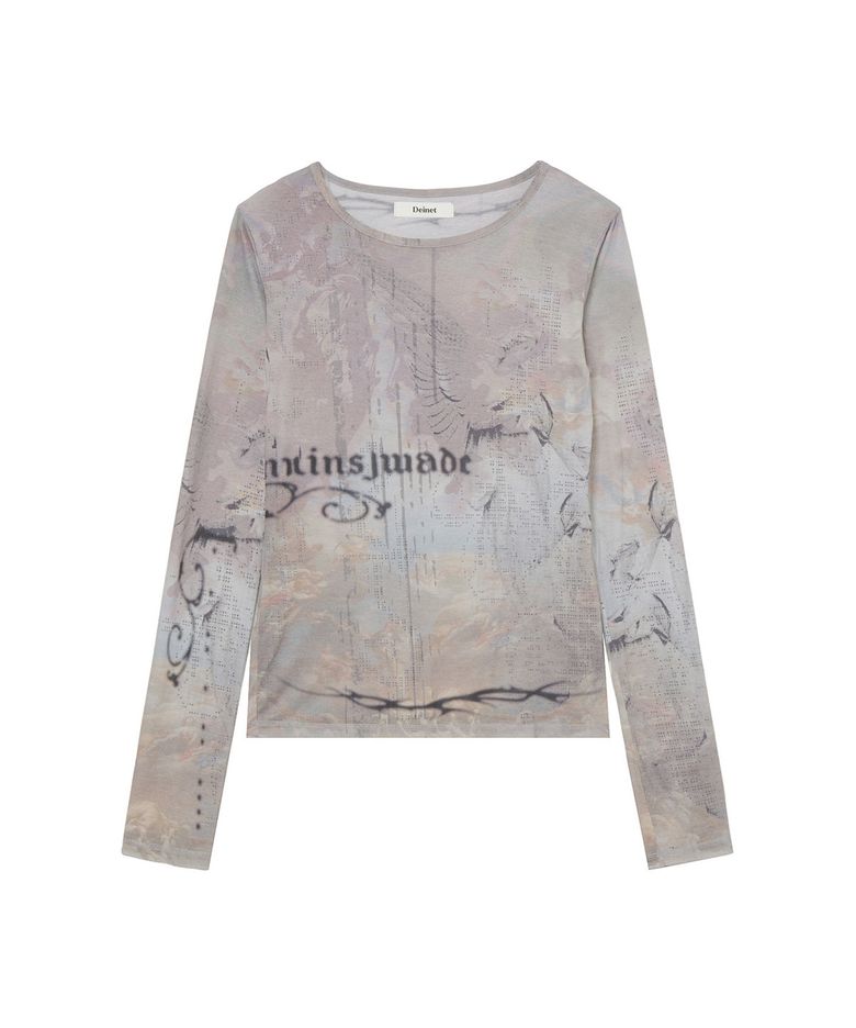 SHEER TATTOO LONGSLEEVE IN PURPLE