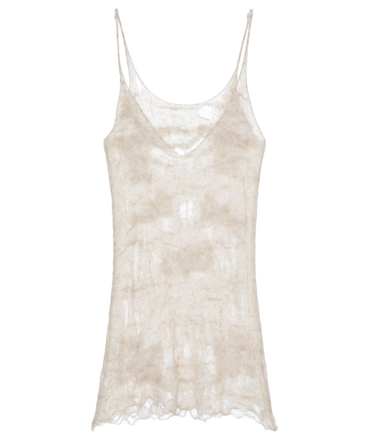 다이닛(DEINET) DISTRESSED KNIT VEST IN ASH BEIGE