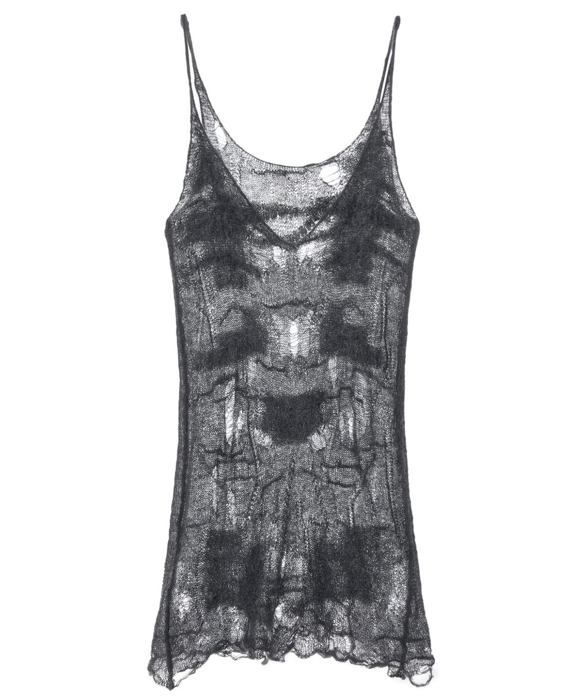 다이닛(DEINET) DISTRESSED KNIT VEST IN CHARCOAL