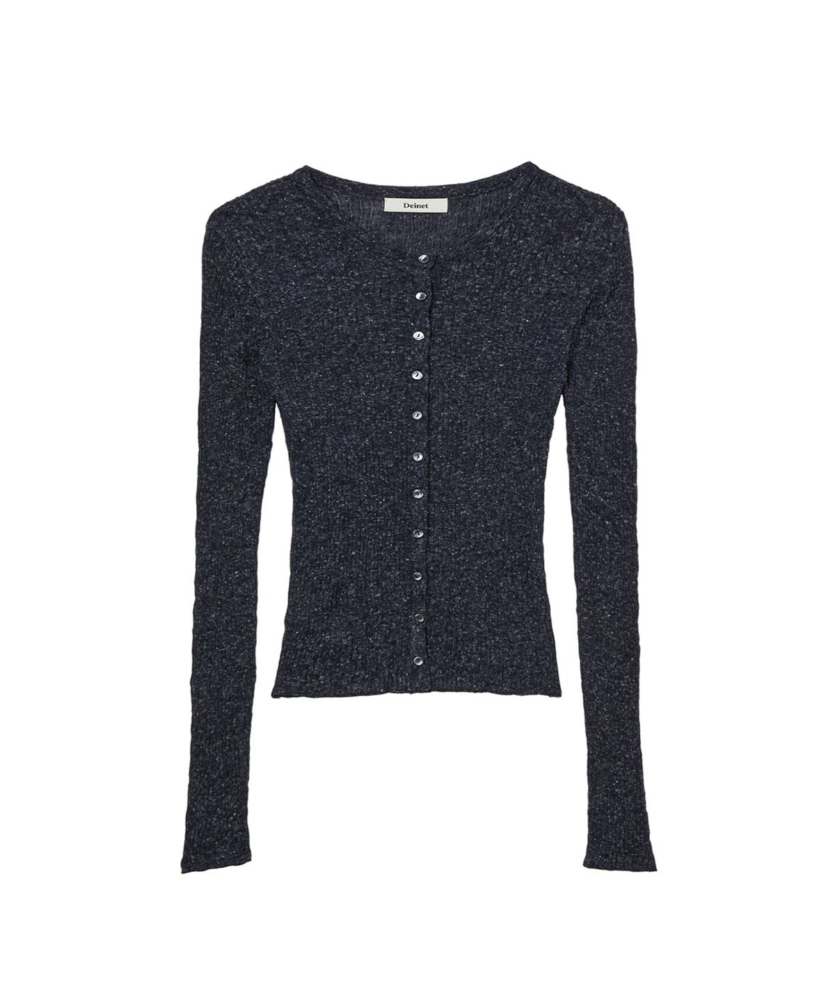 다이닛(DEINET) BUTTON POINT PLEATS CARDIGAN IN CHARCOAL