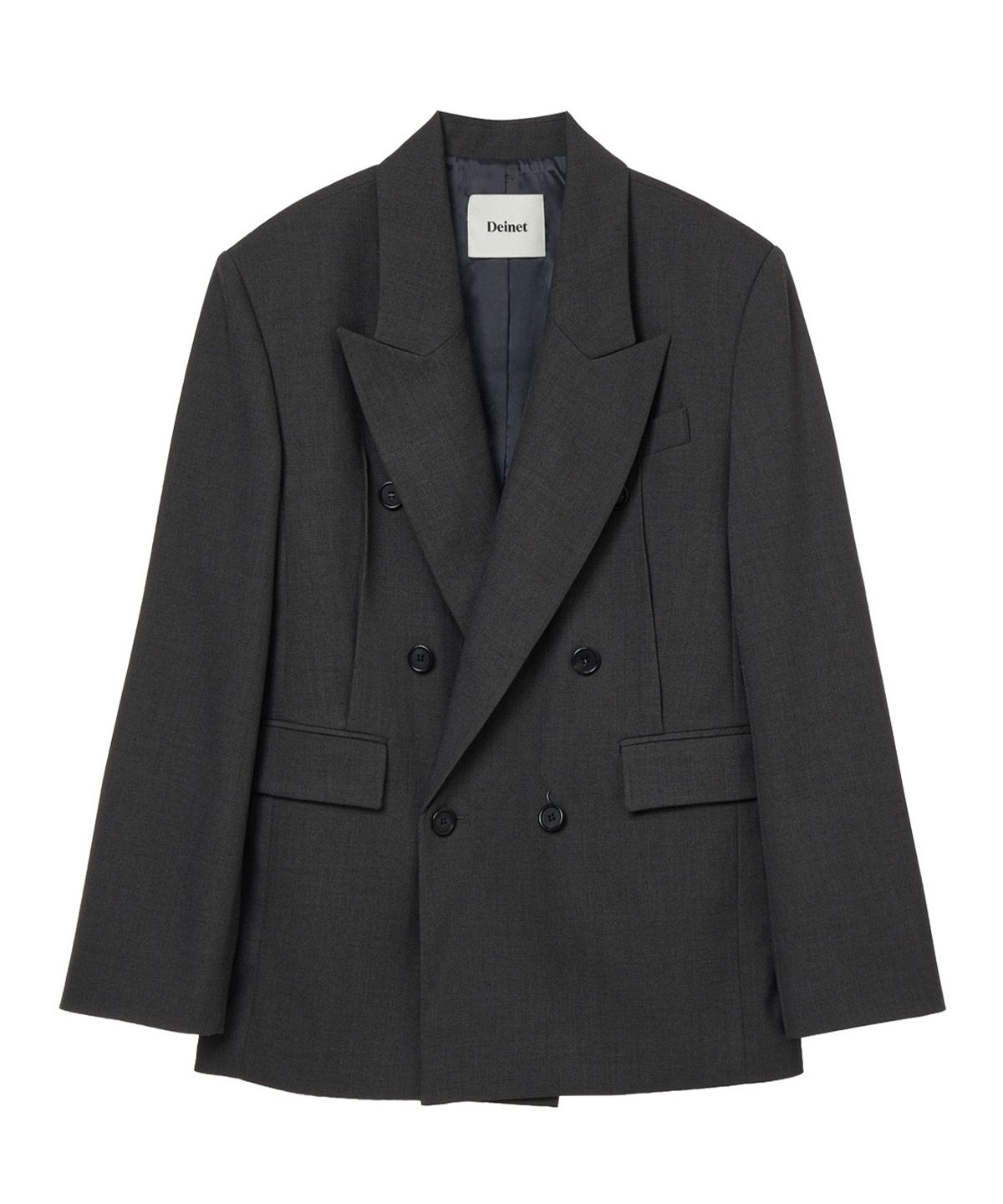 다이닛(DEINET) DOUBLE JACKET IN CHARCOAL