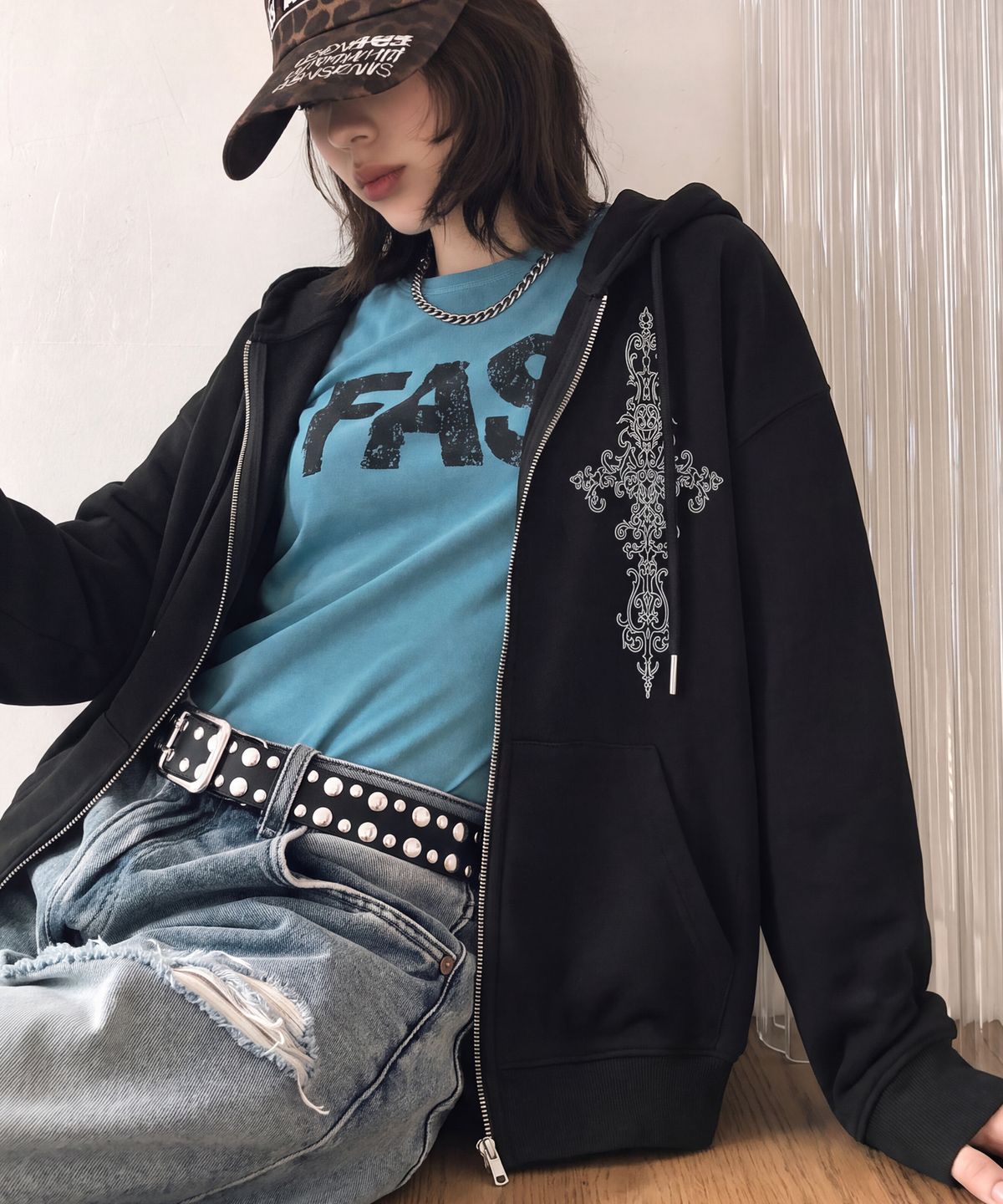 그레이버(GRAVER) [UNISEX]SIM CROSS 후드집업_4color
