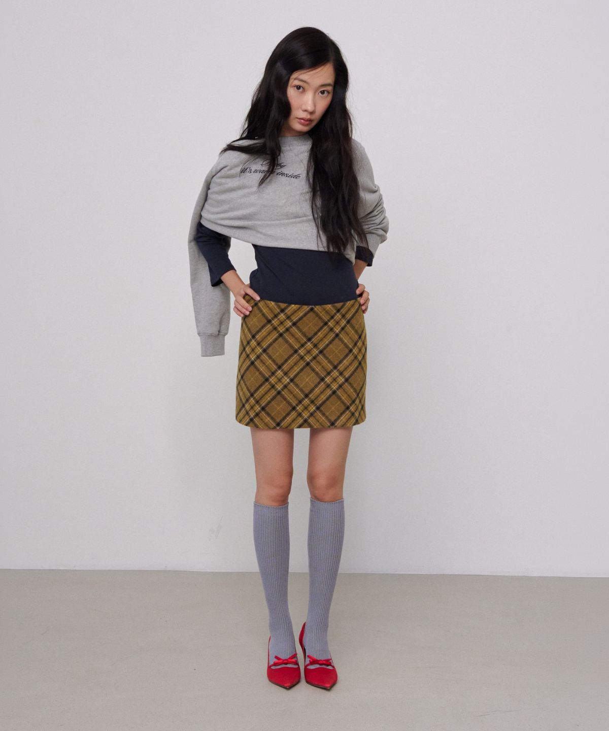 문선 아카이브(MOONSUN ARCHIVE) MJ Check Mini Skirt / YELLOW