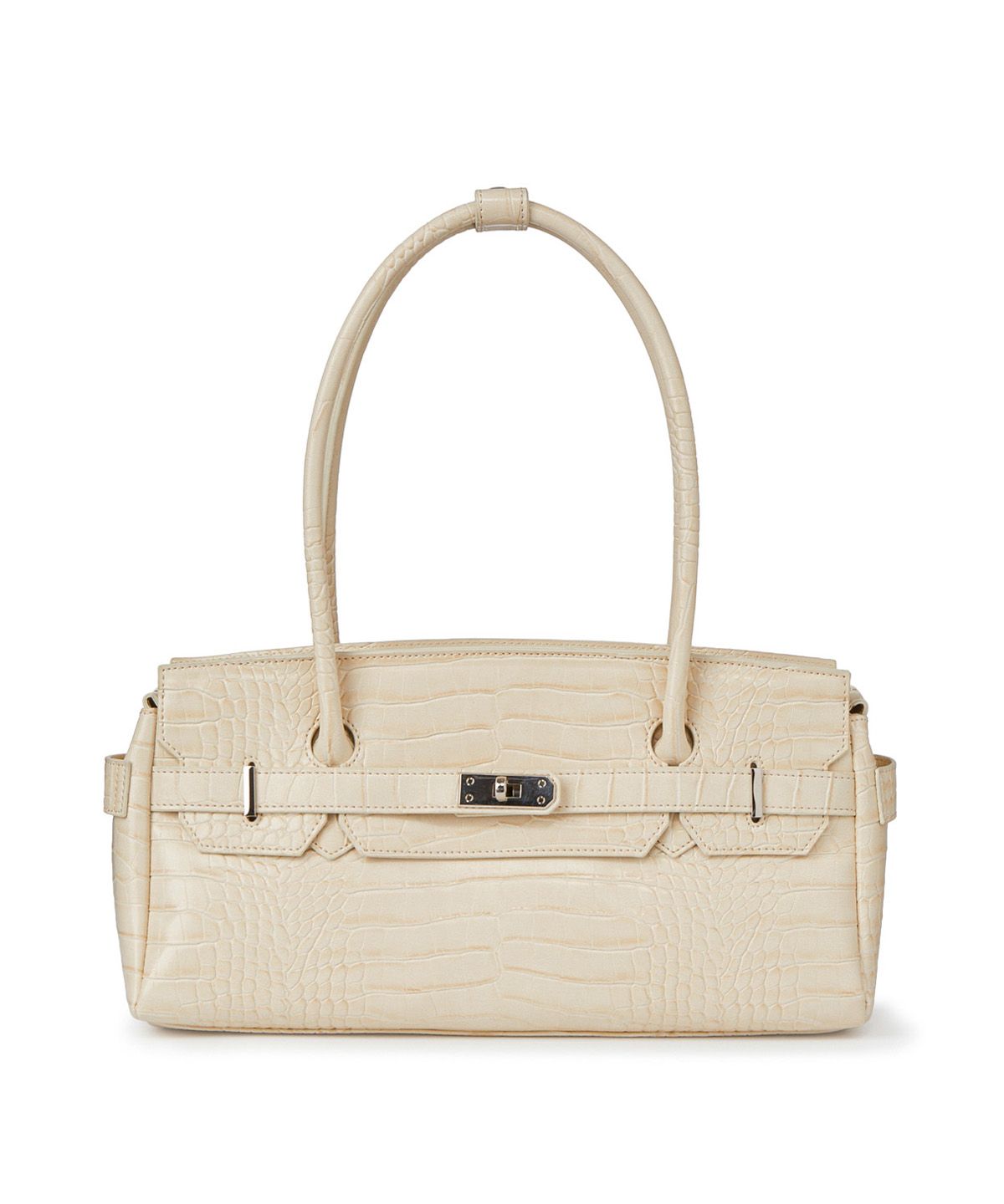 다이닛(DEINET) CROCODILE PATTERN TWO-WAY BAG IN CREAM