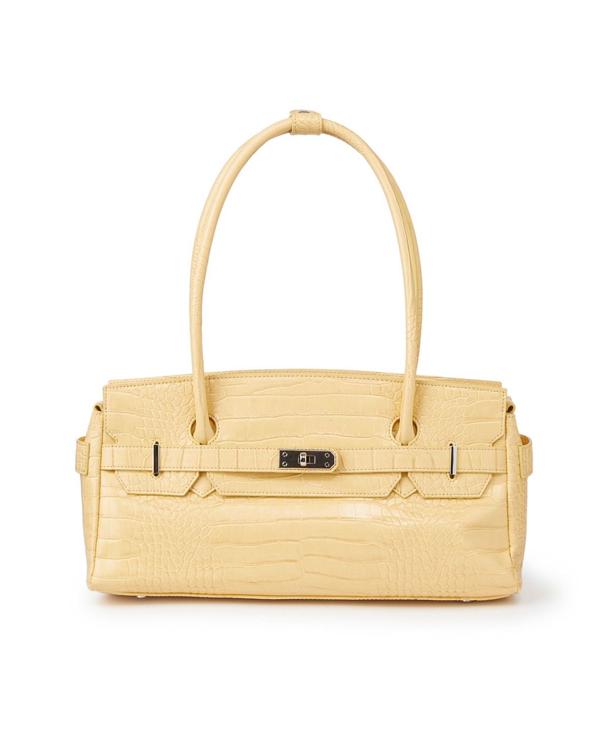 다이닛(DEINET) CROCODILE PATTERN TWO-WAY BAG IN BUTTER