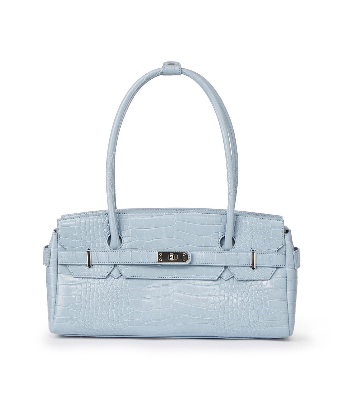 다이닛(DEINET) CROCODILE PATTERN TWO-WAY BAG IN SKY BLUE