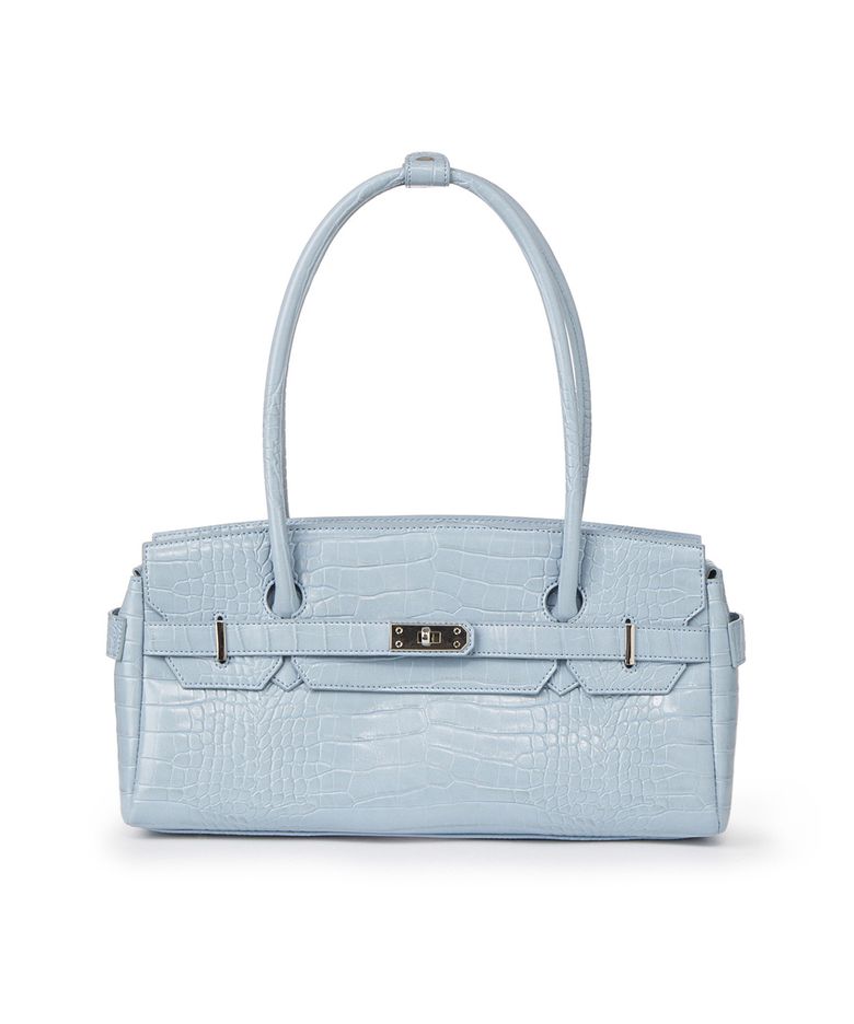 CROCODILE PATTERN TWO-WAY BAG IN SKY BLUE