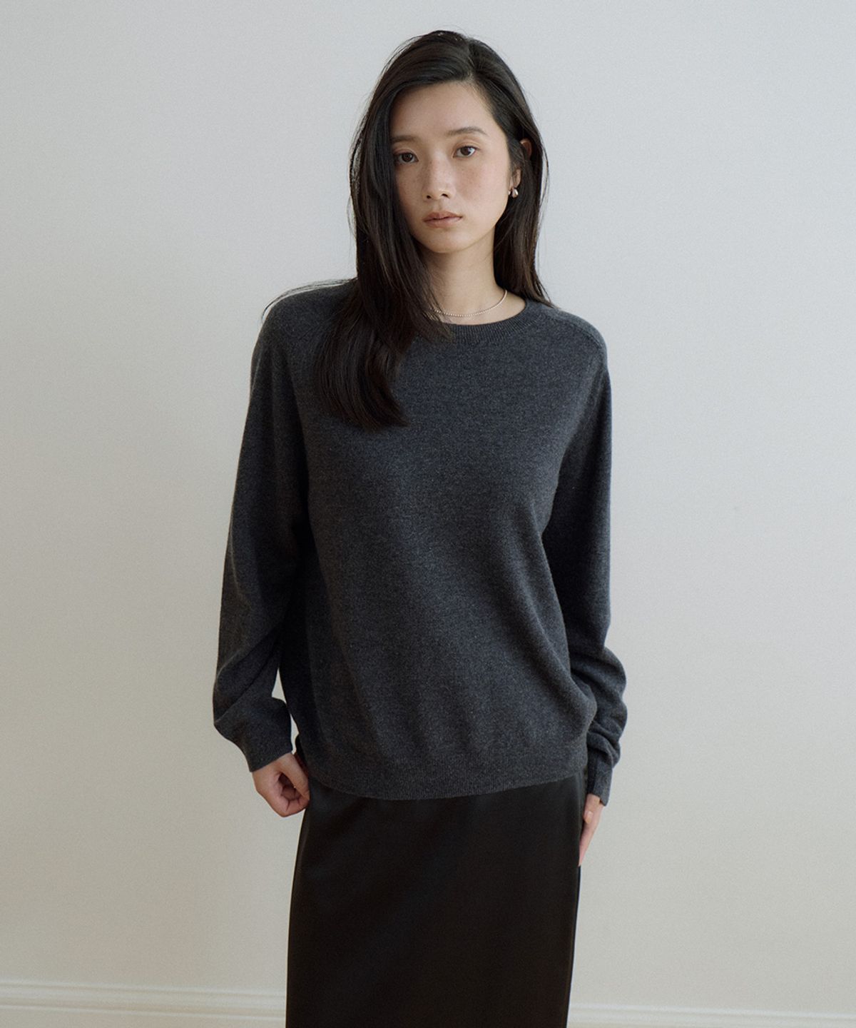 링서울(LINGSEOUL) wool raglan knit-charcoal