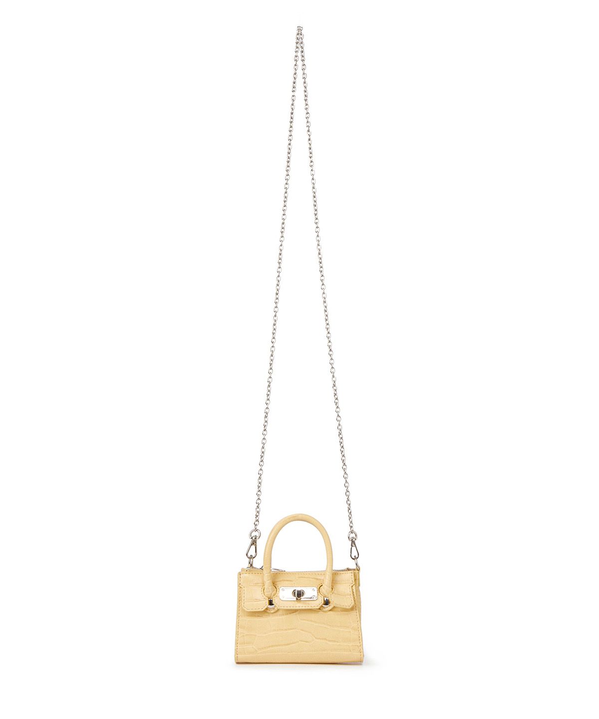 다이닛(DEINET) CROCODILE PATTERN CHAIN MINI BAG IN BUTTER