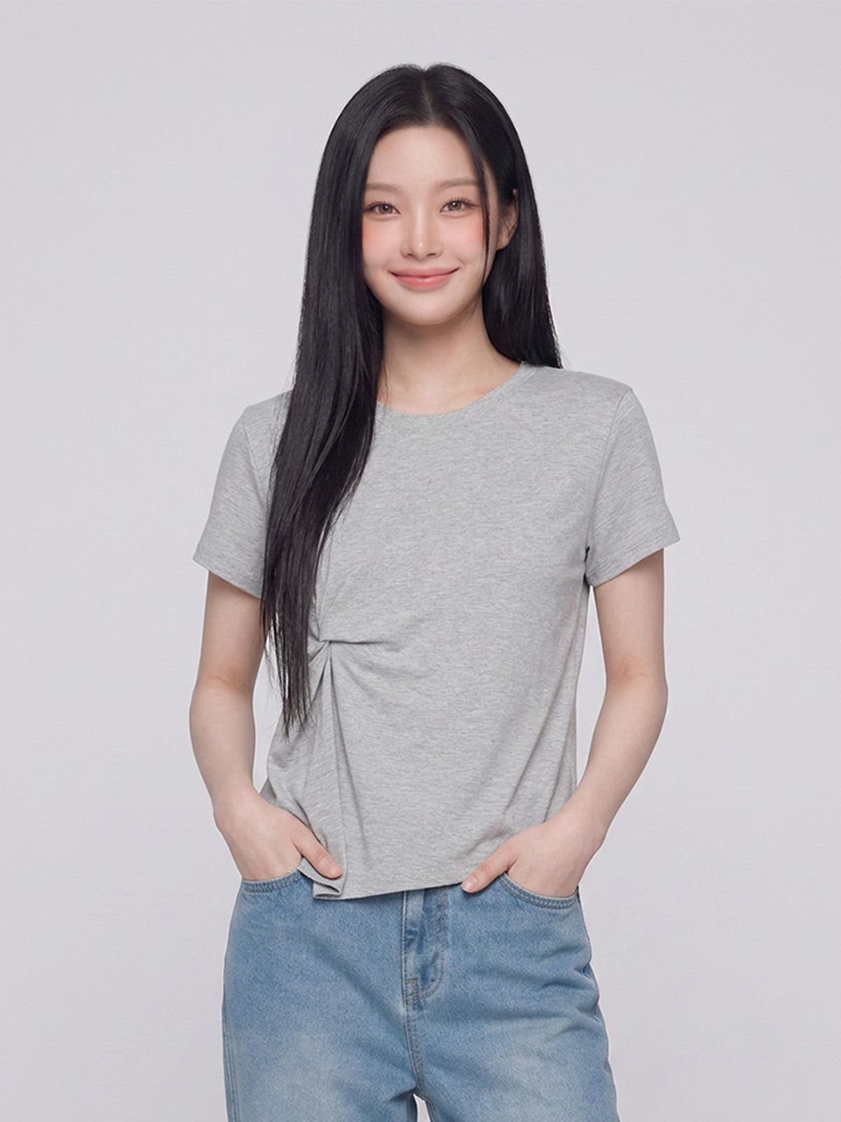 행텐(HANGTEN) 여성 링클 포인트 반팔 티셔츠_055(10580-131-615-69)