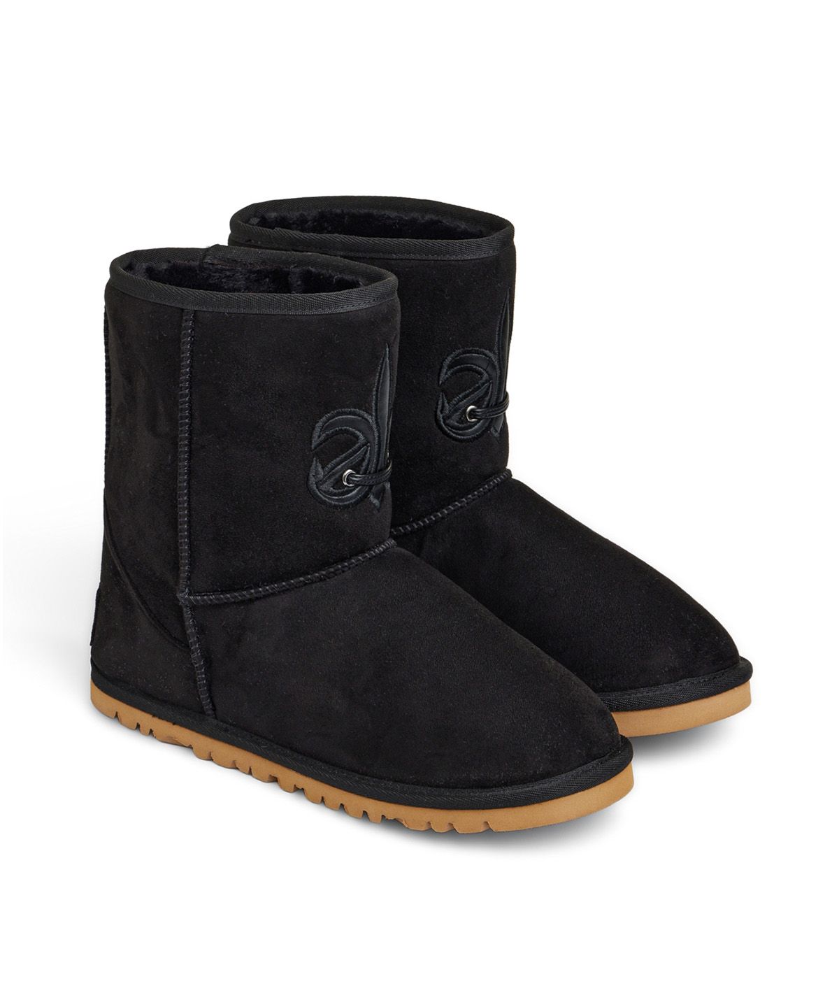 다이닛(DEINET) PATCH COLOR FAUX SUEDE BOOTS IN BLACK