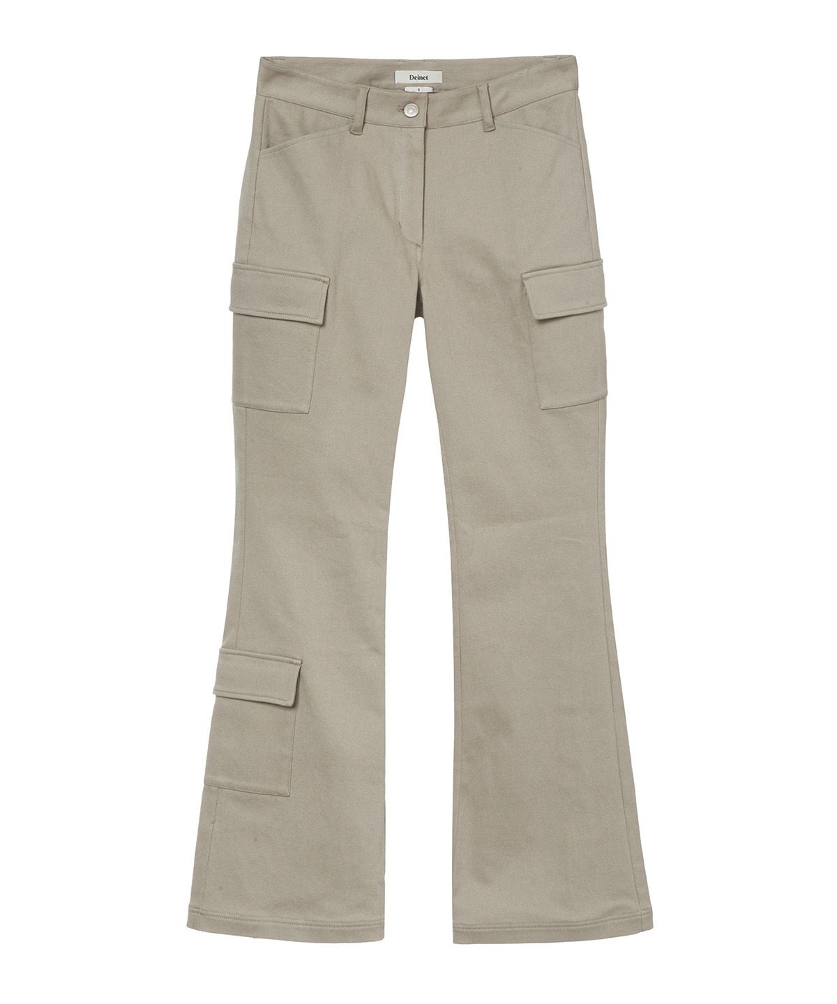 다이닛(DEINET) COTTON SEMI BOOTCUT PANTS IN BEIGE