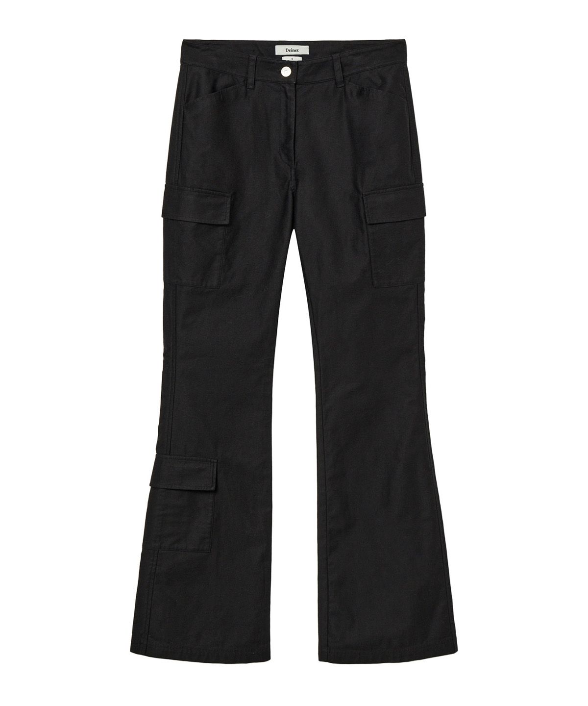 다이닛(DEINET) COTTON SEMI BOOTCUT PANTS IN BLACK