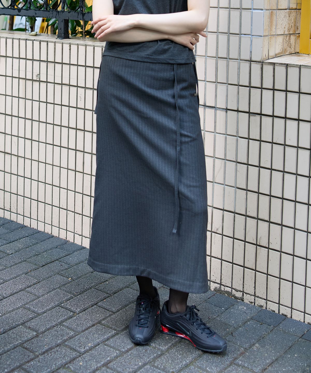 이프소마그넷(IFSO MAGNET) Striped long skirt