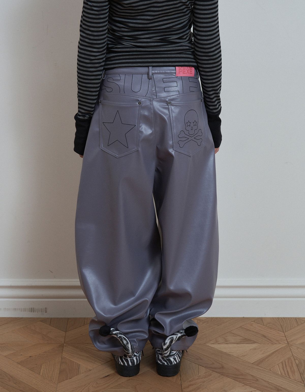 셋업이엑스이(SETUP-EXE) BACK-STITCH COATED PANTS / PURPLE