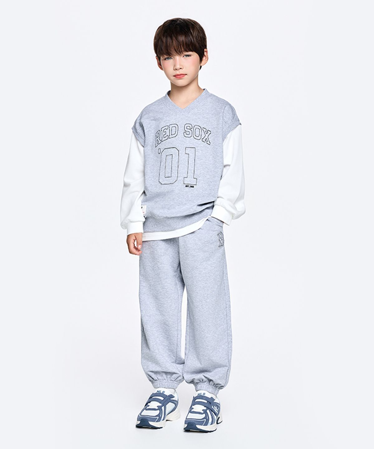 엠엘비 키즈(MLB KIDS) 스포티브 베스트 레이어드 세트 BOS (Melange Grey)