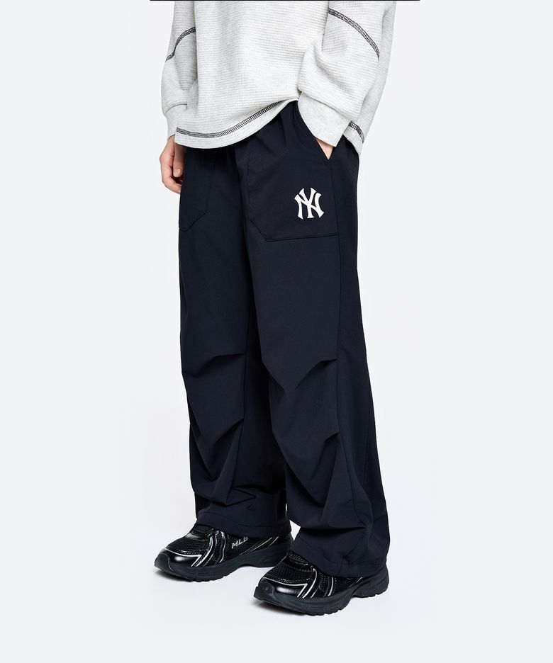 스포티브 와이드 홑겹 우븐팬츠 NY (Black)