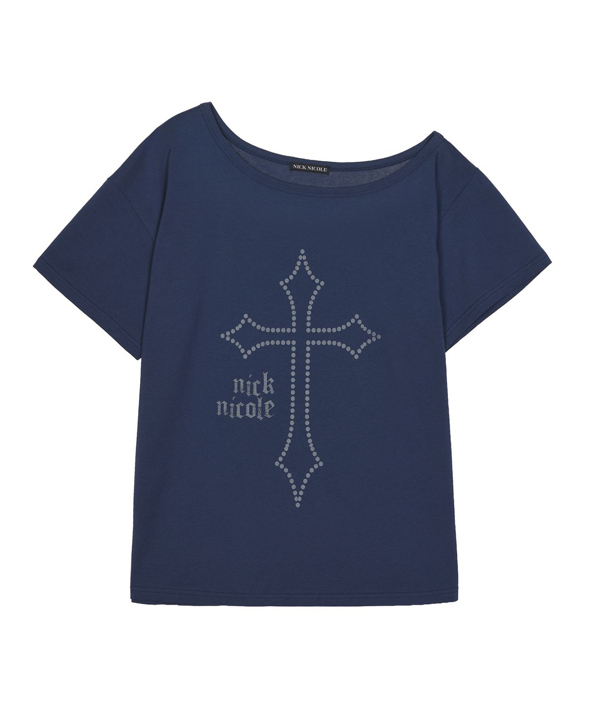 닉앤니콜(NICK&NICOLE) CROSS OFF SHOULDER TOP_NAVY