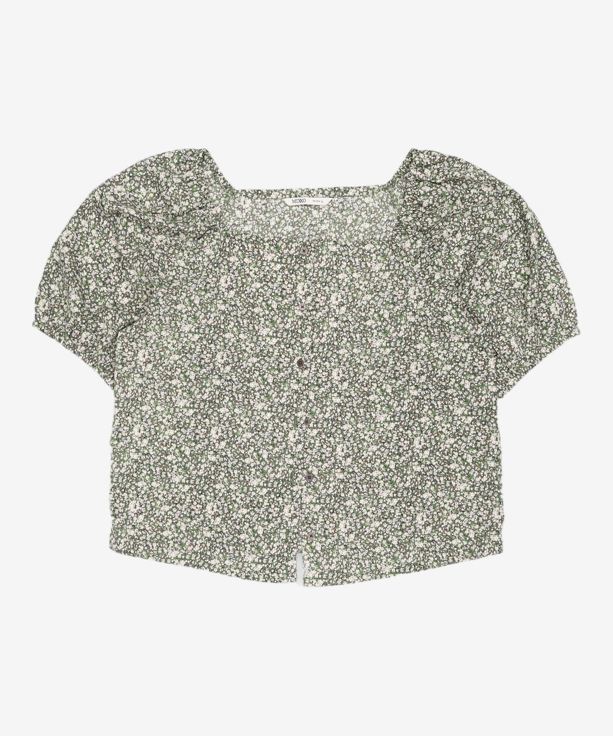미쏘(MIXXO) 플라워패턴 스퀘어넥 블라우스 MIWBWB822G L