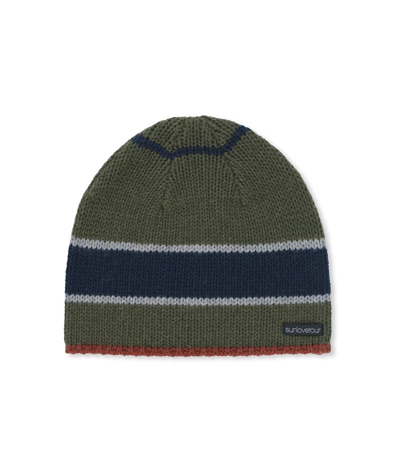 Varsity Stripe Beanie Olive