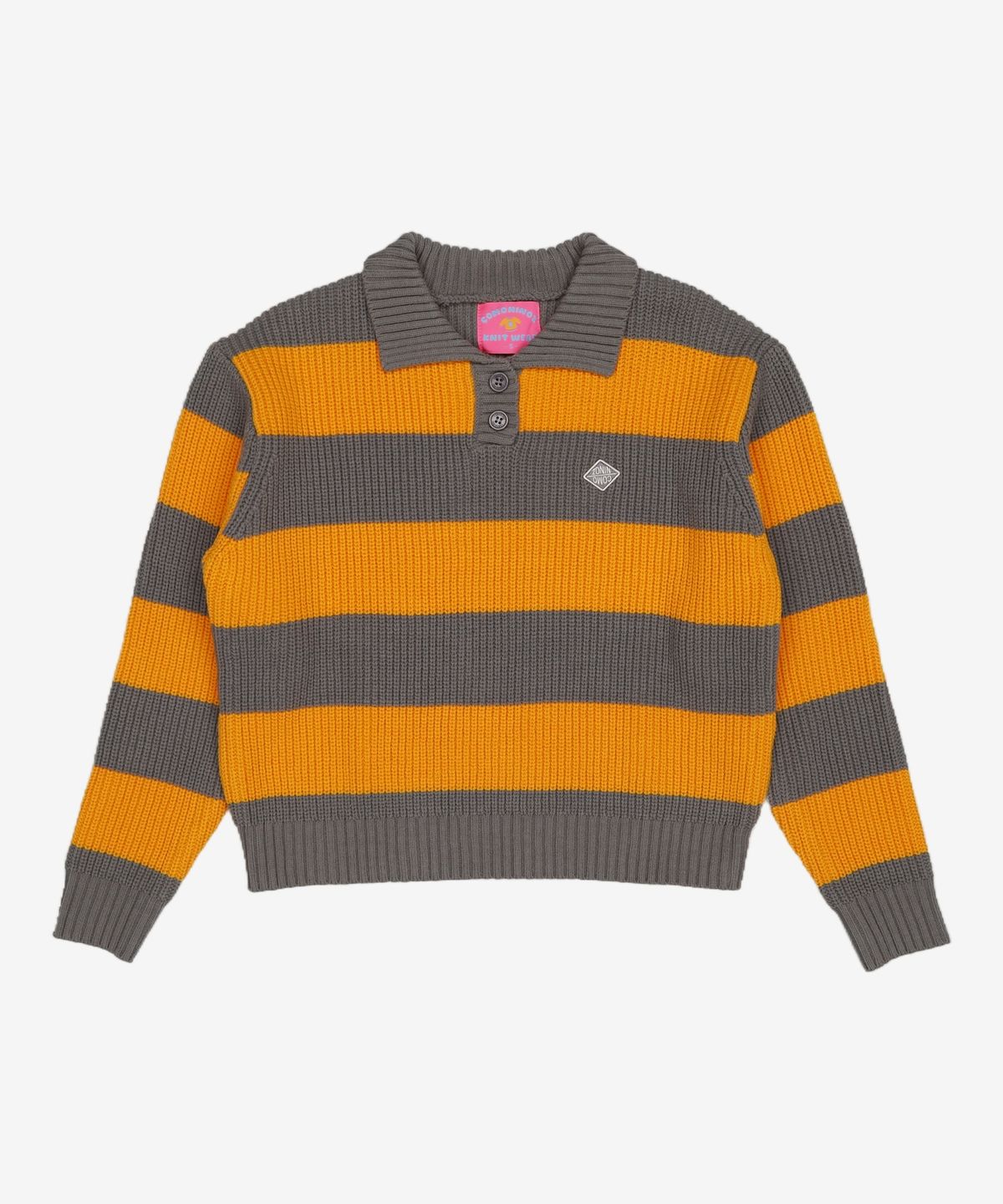 꼬모니노즈(COMONINOZ) STRIPE COLLAR KNIT [3 COLOR] OSS