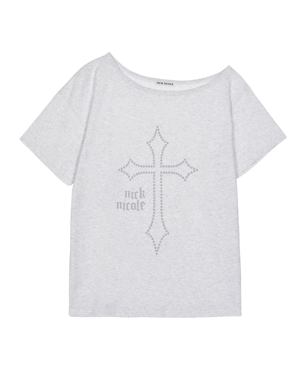 닉앤니콜(NICK&NICOLE) CROSS OFF SHOULDER TOP_GRAY