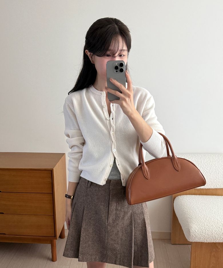 [알로하 PICK] 메리노 울 케이블 단작 가디건_아이보리