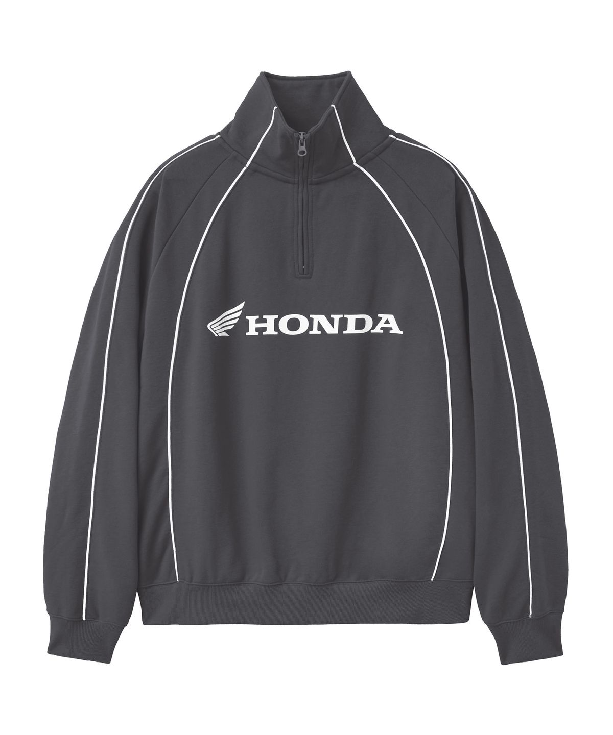 핍스 모터사이클(PHYPS MOTORCYCLE) Racing Piping Half-Zip Sweatshirt Charcoal
