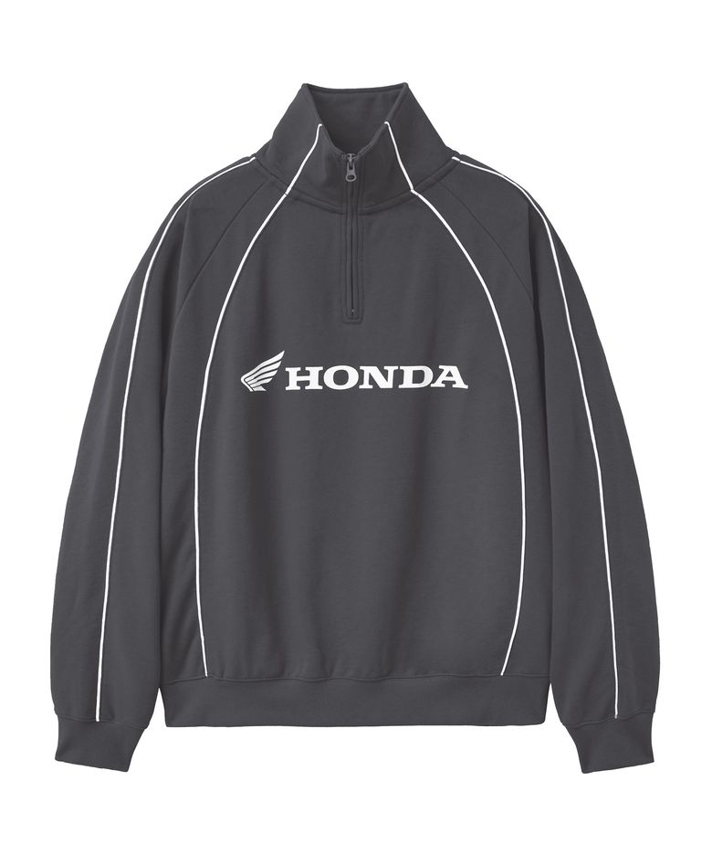 Racing Piping Half-Zip Sweatshirt Charcoal
