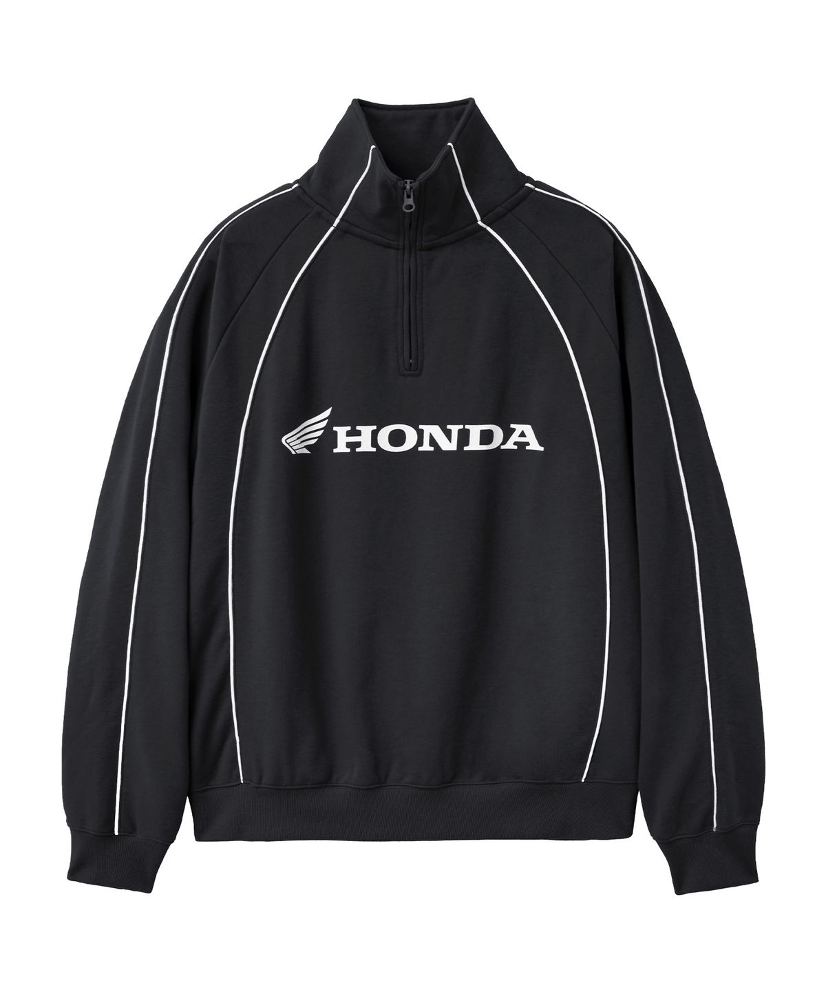 핍스 모터사이클(PHYPS MOTORCYCLE) Racing Piping Half-Zip Sweatshirt Black