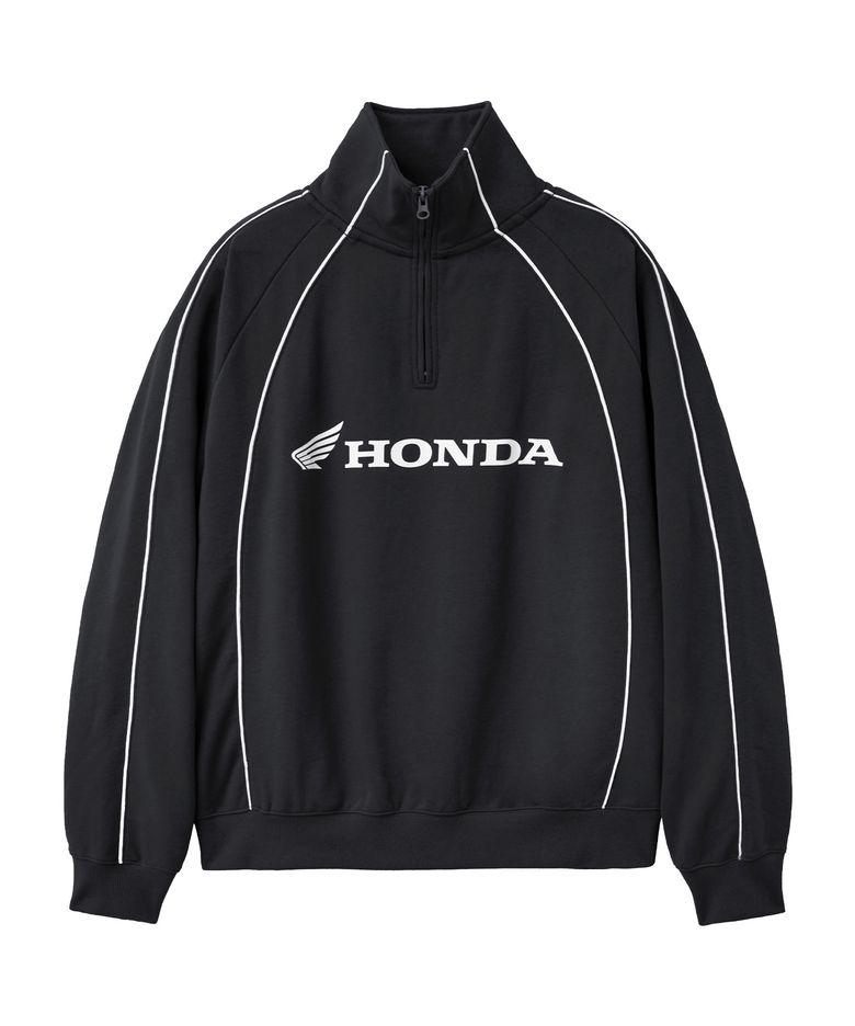 Racing Piping Half-Zip Sweatshirt Black