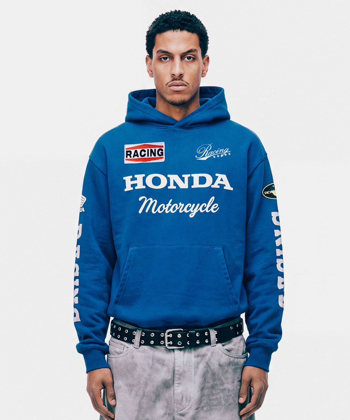 핍스 모터사이클(PHYPS MOTORCYCLE) Honda Motorcycle Racing Hoodie Blue