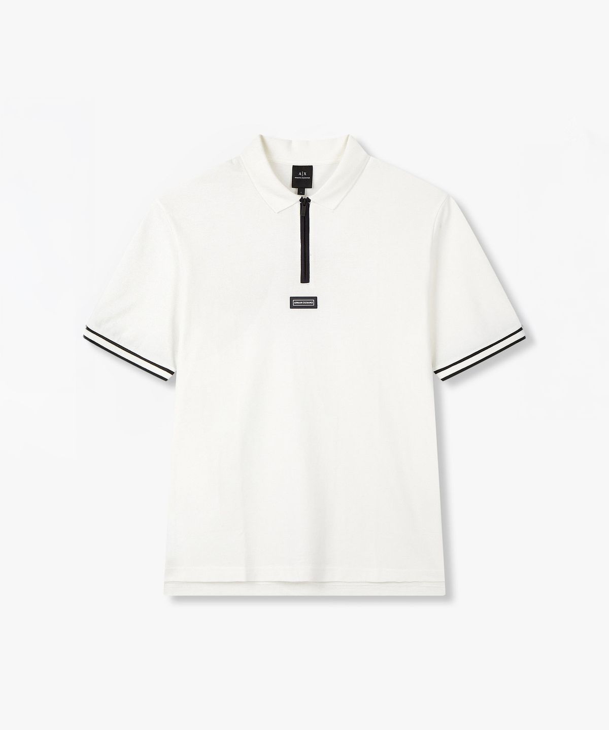아르마니 익스체인지(ARMANI EXCHANGE) 남성 쿼터 지퍼 넥 피케 폴로 셔츠 _오프 화이트_A415131003