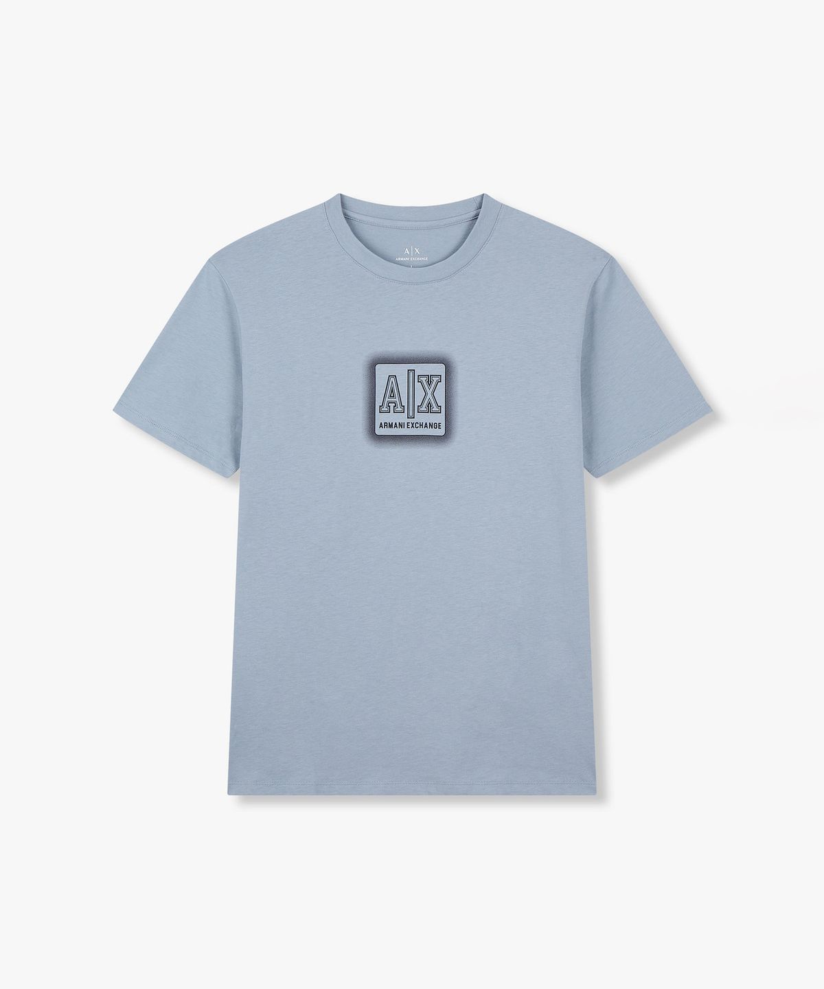 아르마니 익스체인지(ARMANI EXCHANGE) 남성 스퀘어 아웃라인 로고 티셔츠 _블루_A415130012