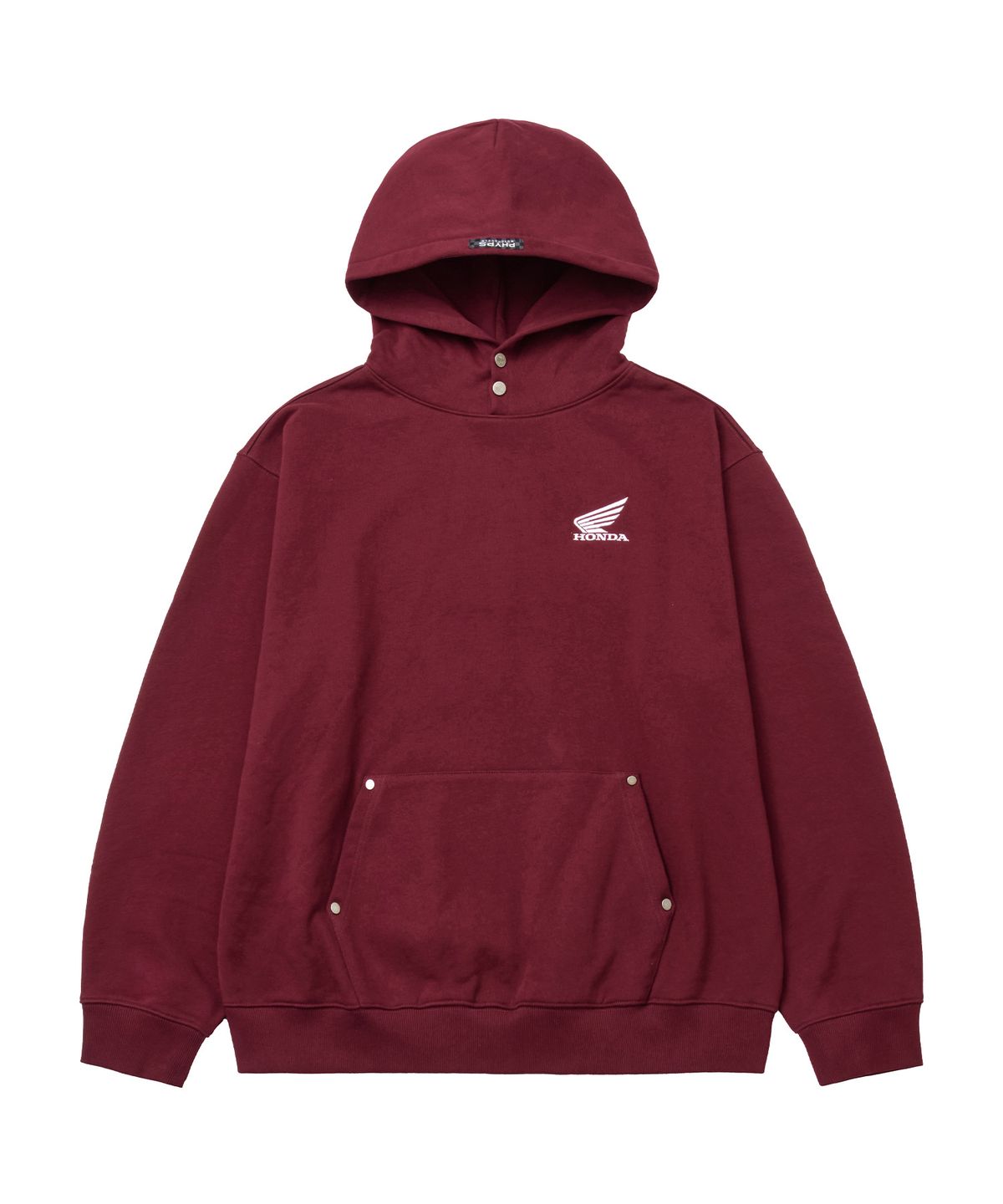 핍스 모터사이클(PHYPS MOTORCYCLE) Honda Small Wing Rivet Point Hoodie Burgundy