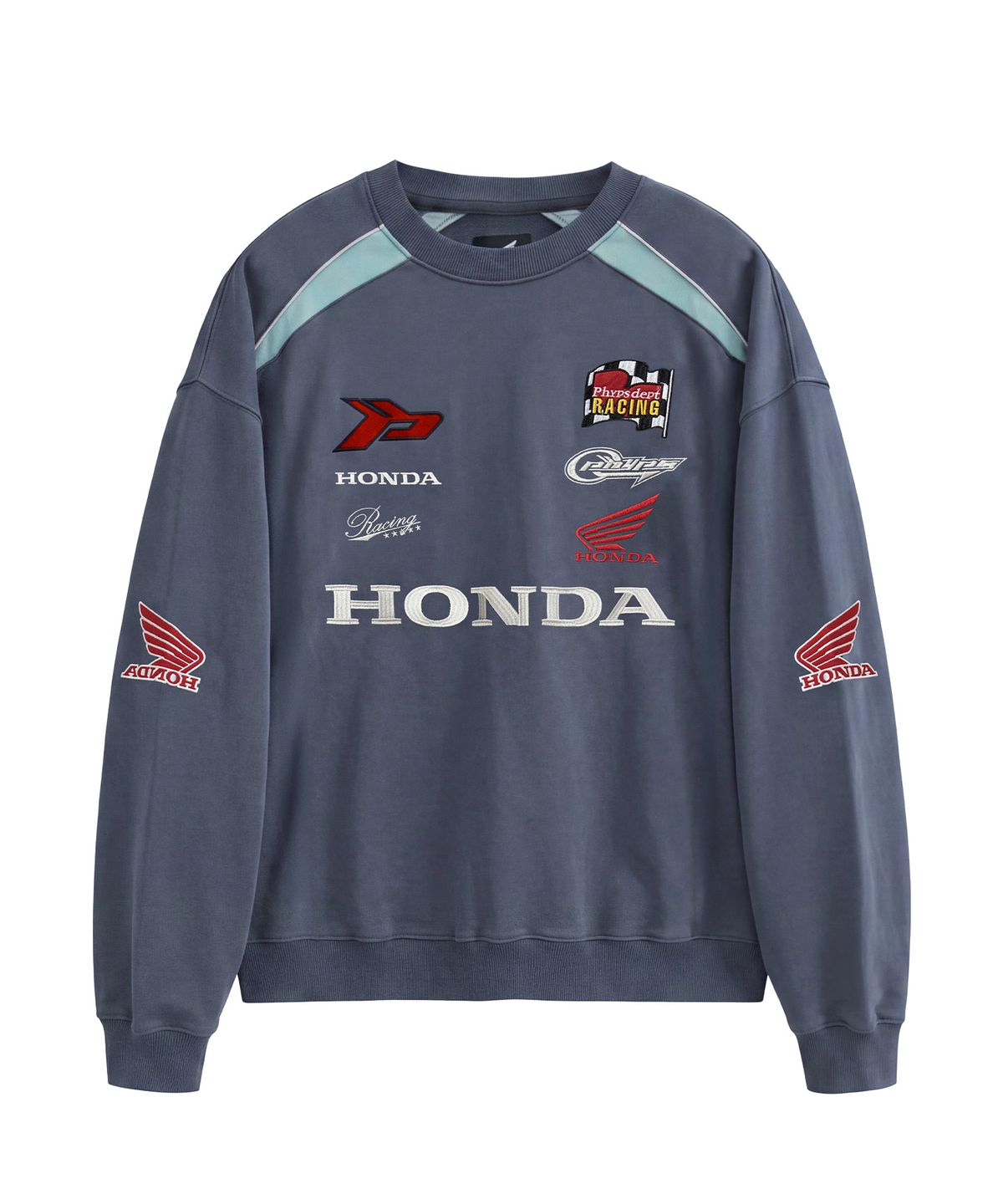 핍스 모터사이클(PHYPS MOTORCYCLE) Wappen Graphic Motorcycle Sweatshirt Navy