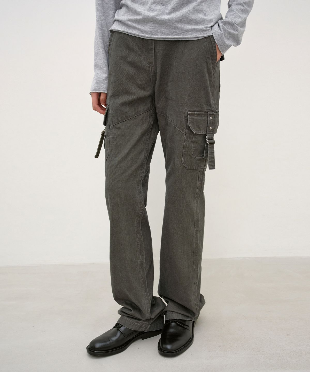 인사일런스 우먼(INSILENCE WOMEN) 빈티지 코튼 카고 팬츠 WASHED KHAKI