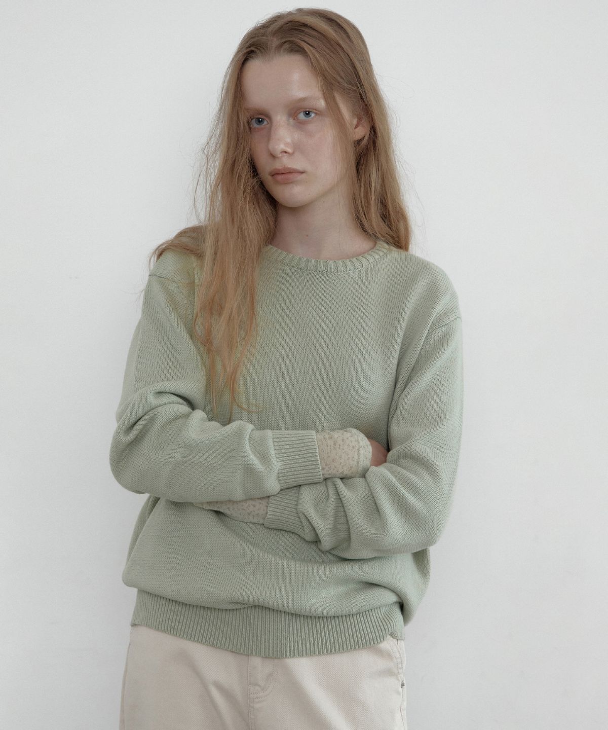 토아베(TOAVE) Logo Embroidery Cotton Knit (Mint)