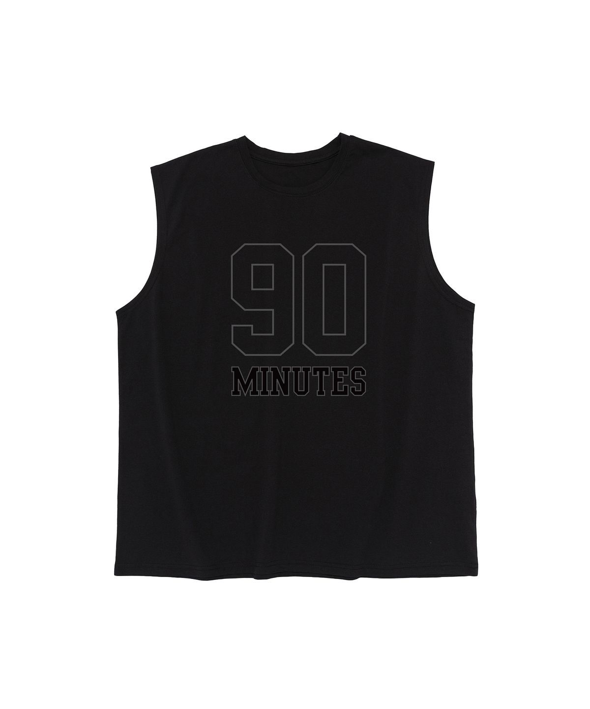 나인티미닛(NINETYMINUTES) 빅 넘버 90 로고 드라이플로우 크루넥 슬리브리스 (블랙)