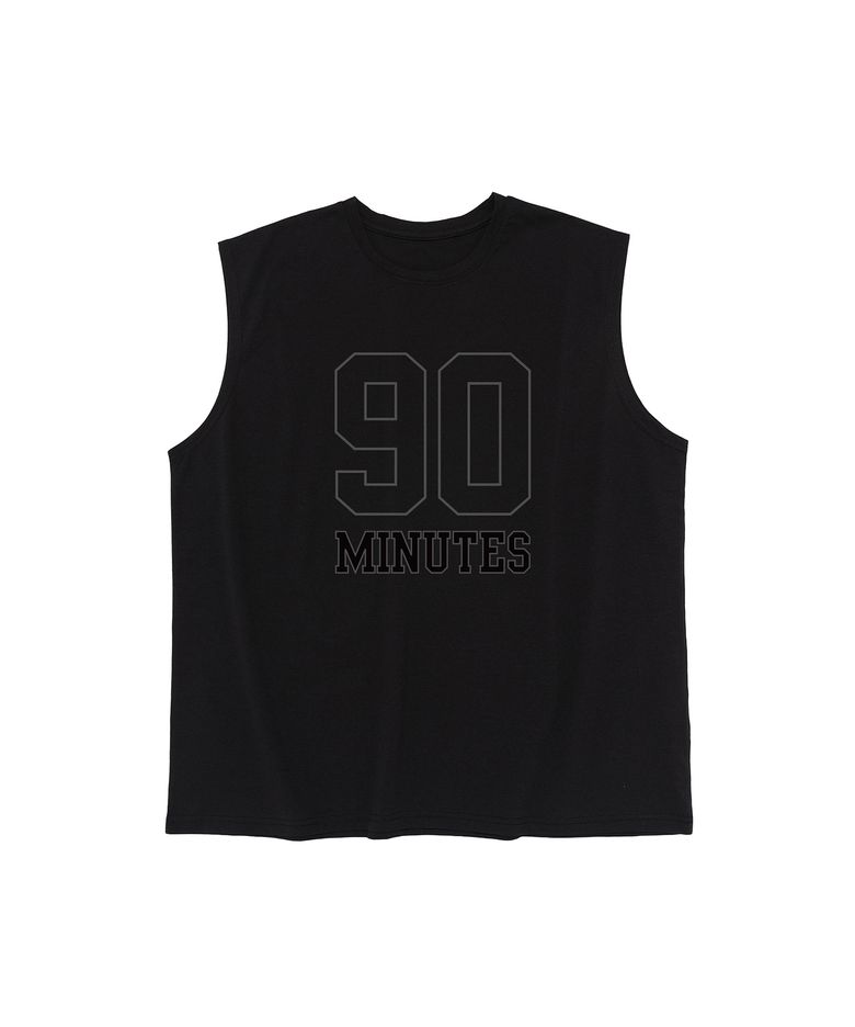 빅 넘버 90 로고 드라이플로우 크루넥 슬리브리스 (블랙)