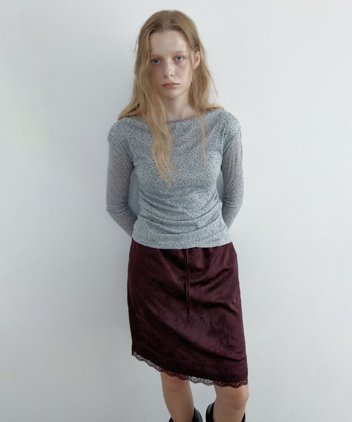 토아베(TOAVE) Windflower Midi Skirt (Purple)