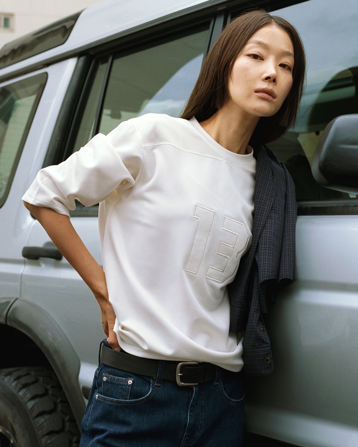블루브릭(BLUEBRICK) [소빈 콜라보]Minimal rugby t-shirt (ivory)