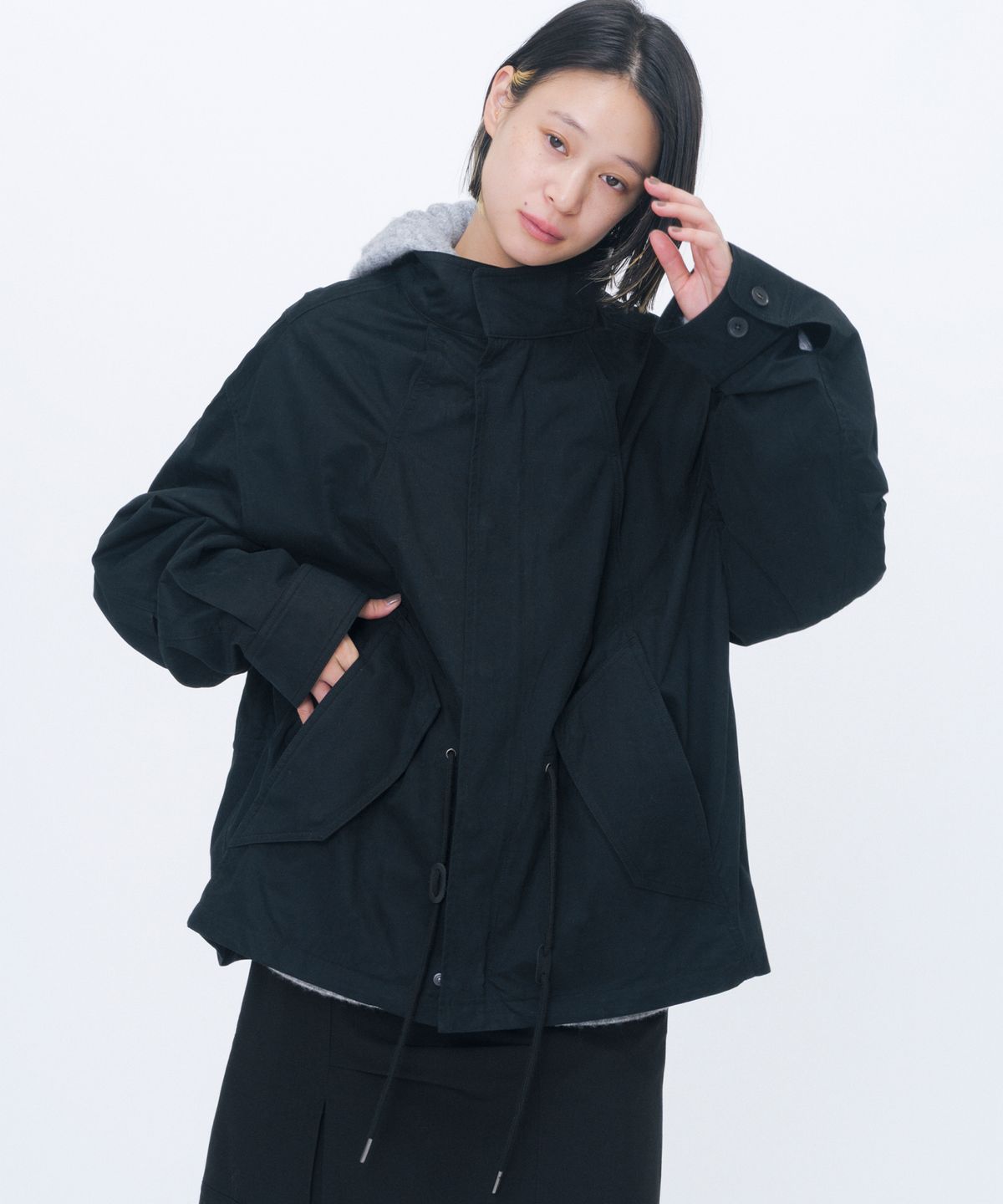 미세키서울(MISEKI SEOUL) Double pocket short field jacket BLACK