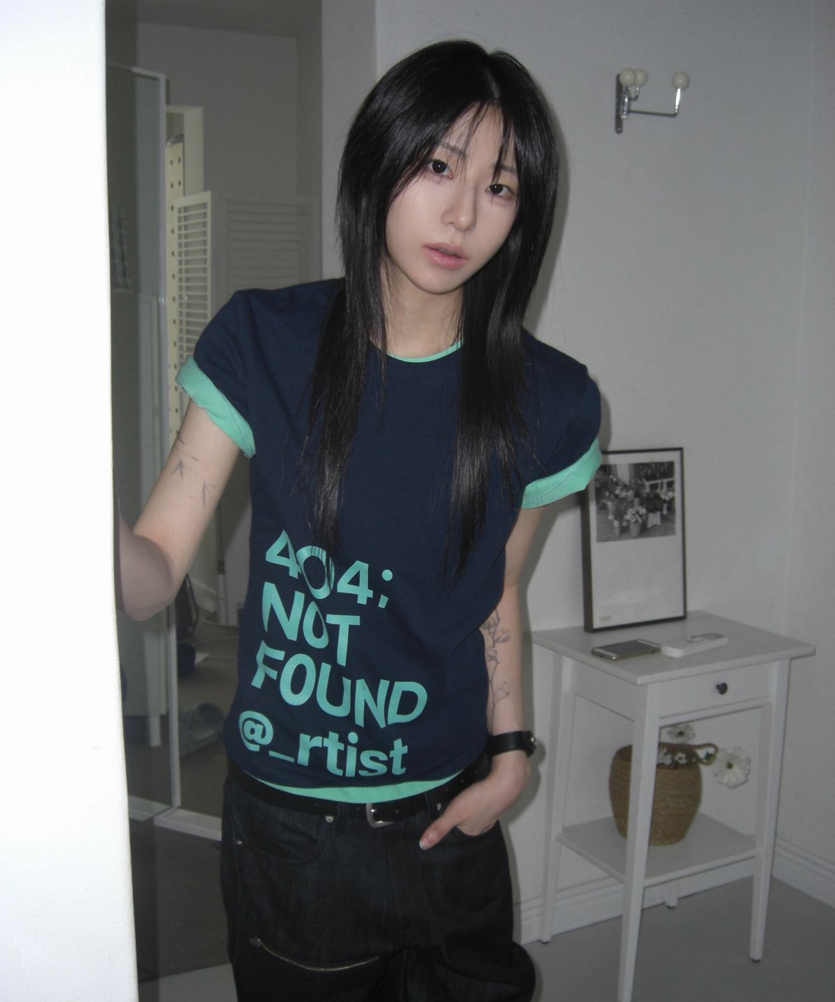 루 서울(RUU SEOUL) 404 레터링 티셔츠 네이비