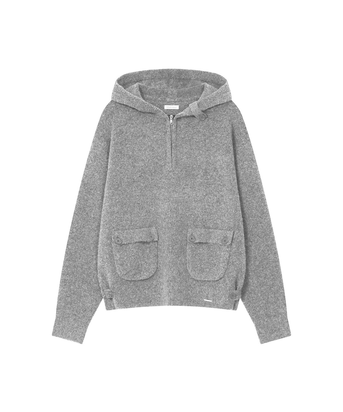 미세키서울(MISEKI SEOUL) Button hoodie knit pullover GREY