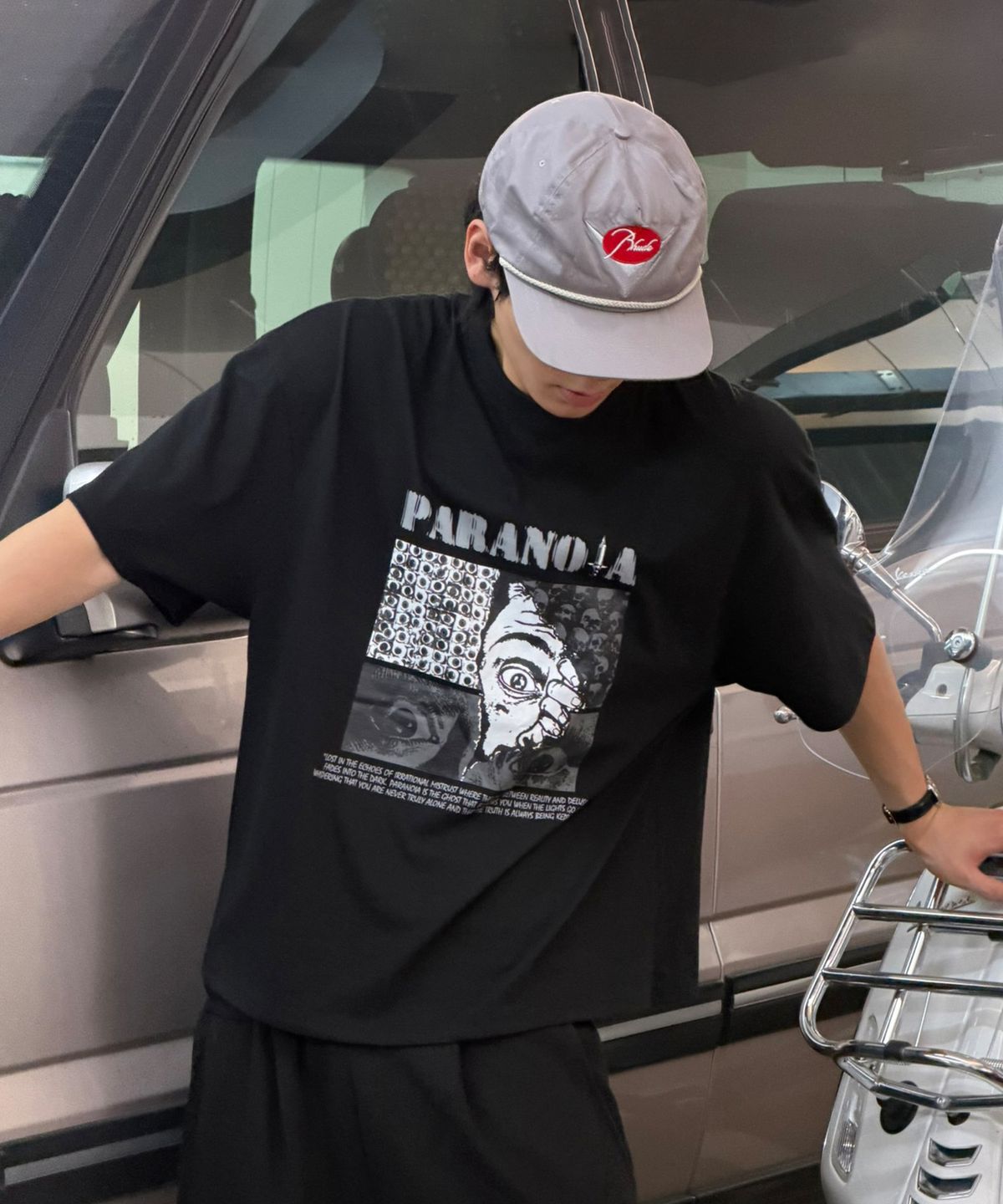 스켈리웩(SCALLYWAG) PARANOIA Overfit T-shirt[Black]