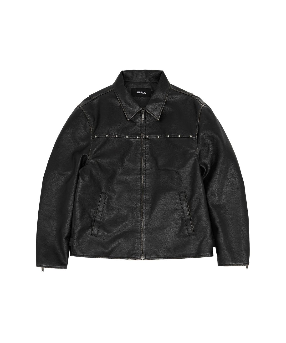 메아(MEA) STUD VINTAGE LEATHER JACKET [BLACK]