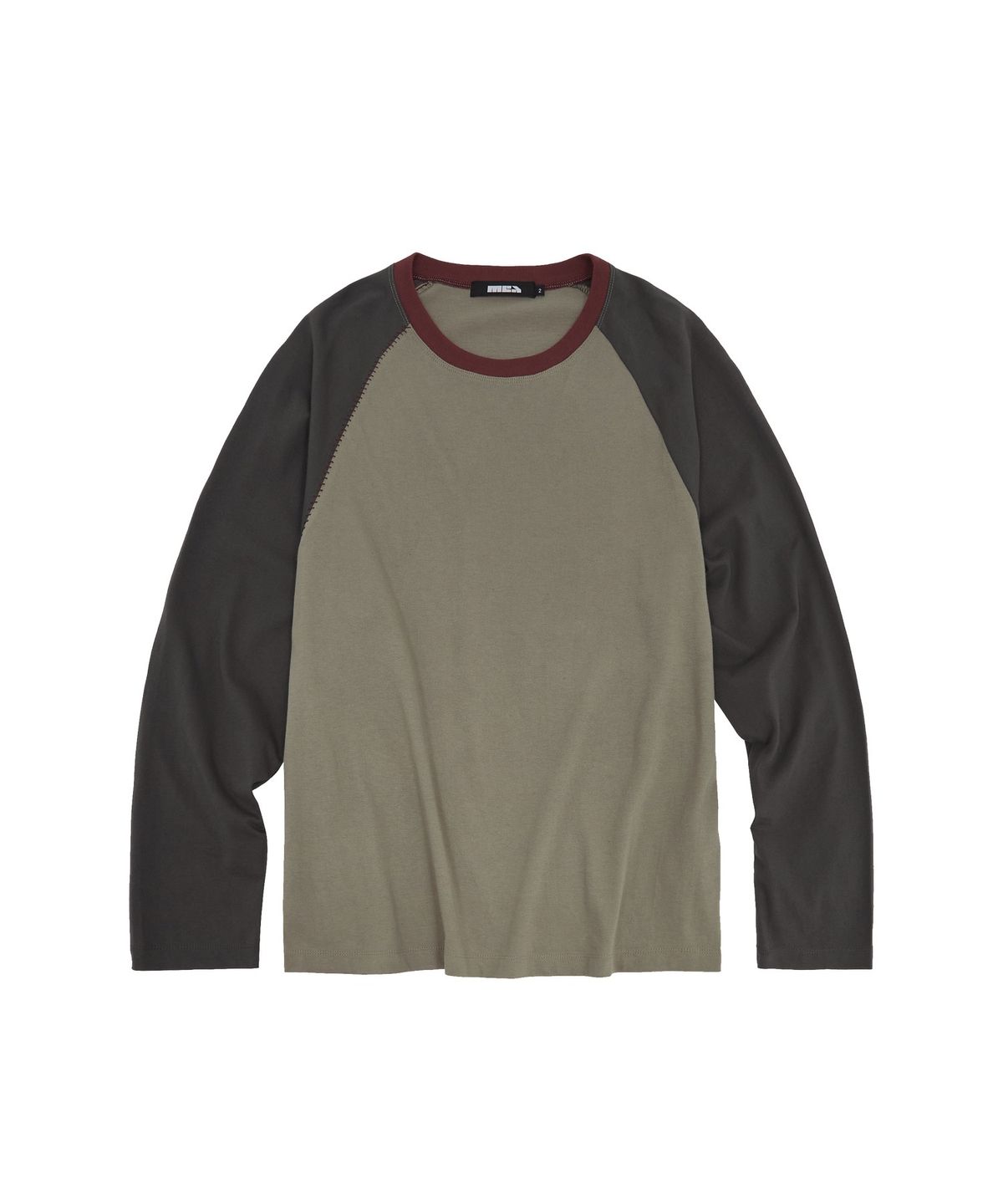 메아(MEA) 3 COLOR RAGLAN STITCH L/S [CHARCOAL]