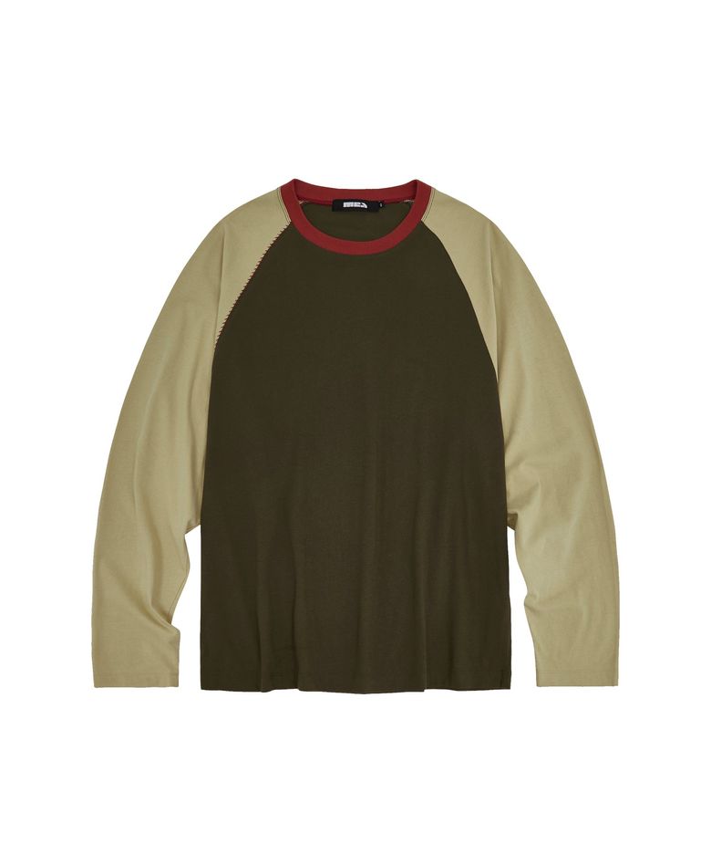 3 COLOR RAGLAN STITCH L/S [LEMON]