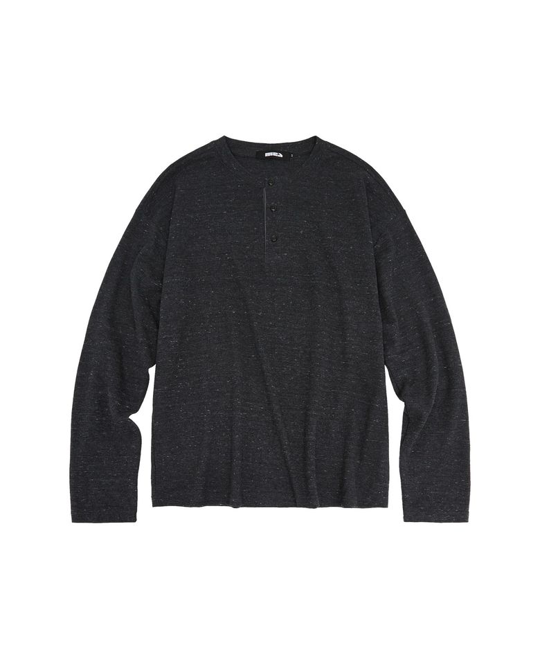 THERMAL HENLEY NECK L/S [CHARCOAL]